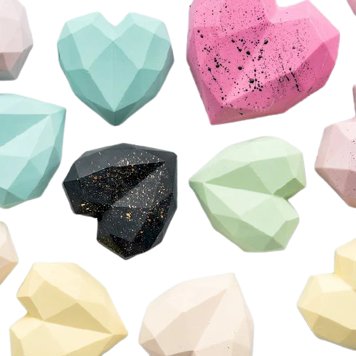 Geometrical heart silicone mold