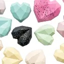 Geometrical heart silicone mold